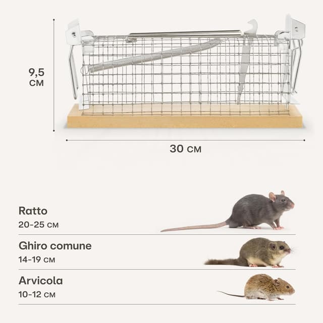 Detalle 1 de Praknu Trappola viva per topi 30 cm