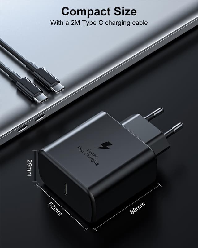 Detalle de Bamkey caricatore USB-C 45W con cavo da 2 m per Samsung Galaxy e altri smartphone e tablet