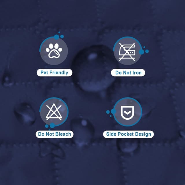 Thumbnail 6 de Jaotto Copridivano impermeabile 3 posti con braccioli, trapuntato e antiscivolo, blu marino