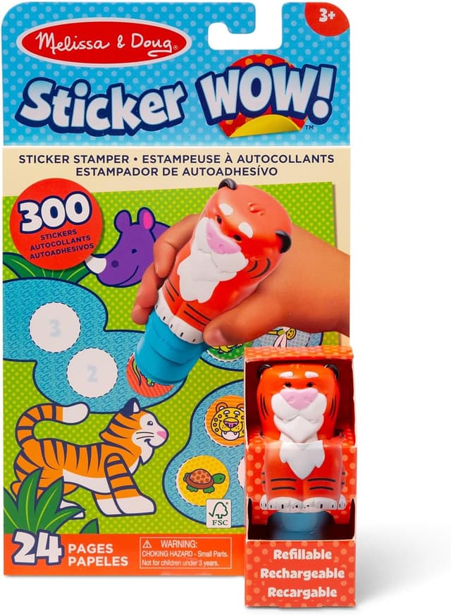 Detalle de Melissa & Doug Sticker Wow Stempel-Set Tiger mit 300 Stickern