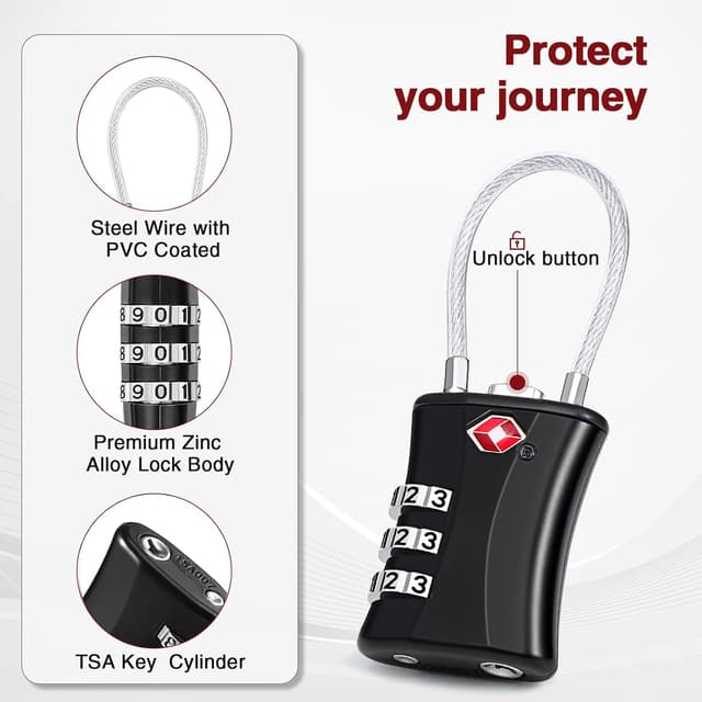 Detalle 2 de Oderra TSA Gepäckschlösser 2 Stück