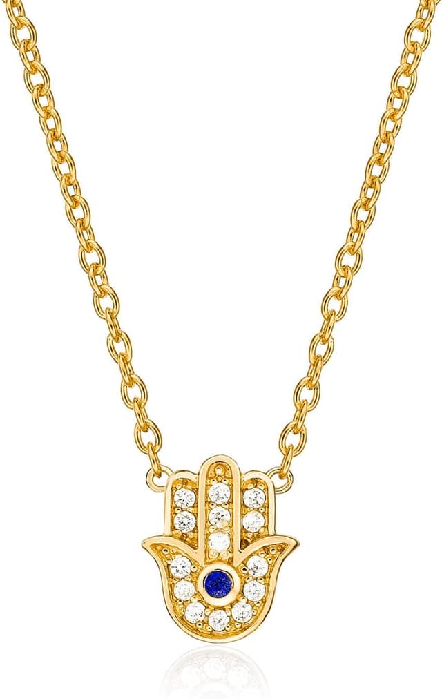 Detalle de Diamond Treats collana in argento 925 con ciondolo Mano di Fatima (Hamsa) e zirconi