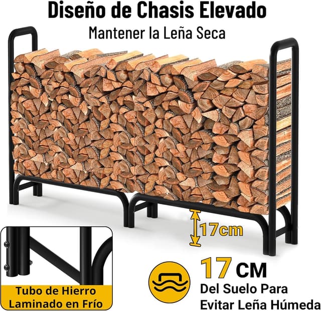 Thumbnail 4 de AMAGABELI 244x122x35,6 cm estante para leña 0,5 cordón