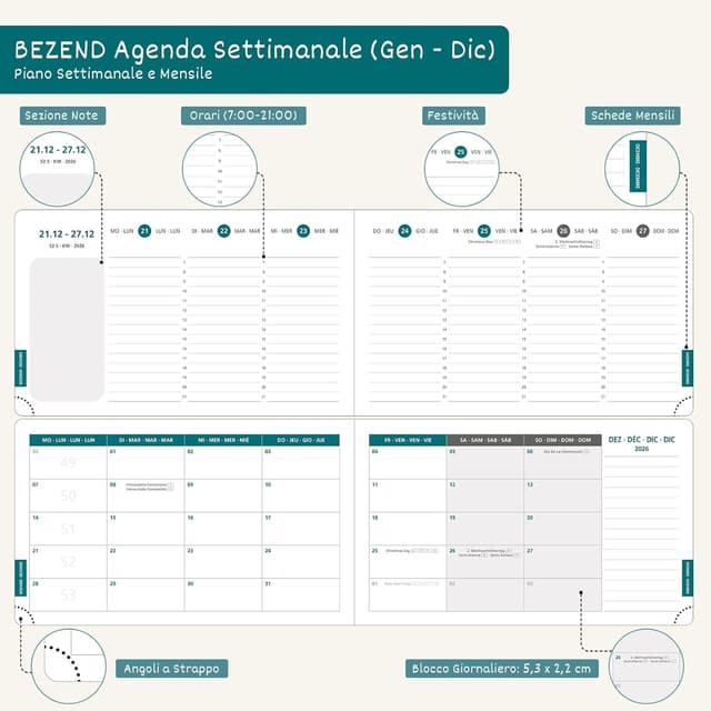 Detalle de BEZEND Agenda 2026 14 x 23 cm 📒