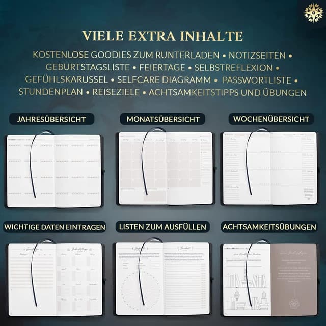 Thumbnail 5 de Lebenskompass Terminplaner A5 BLĂśTENGLANZ đź“”