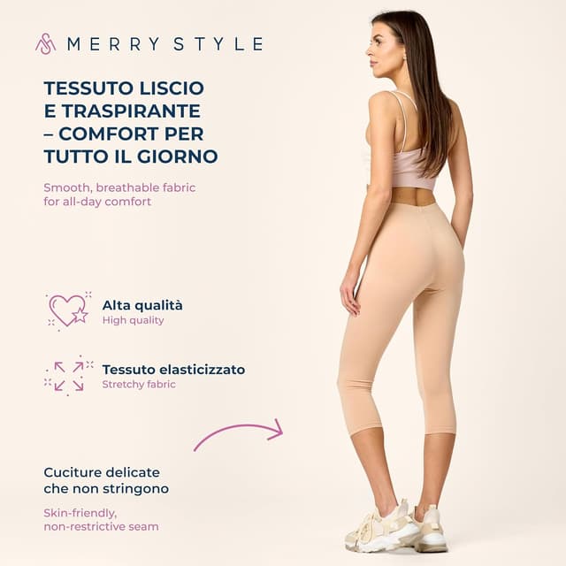 Detalle de Merry Style Leggins Corti Donna 3/4 in viscosa traspirante MS10-144