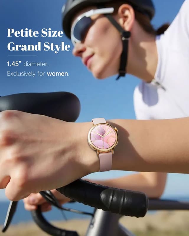 Detalle de TOOBUR Petite Smart Watch for Women (37mm) – Pink AOMLED AMOLED fitness tracker with Bluetooth notifications