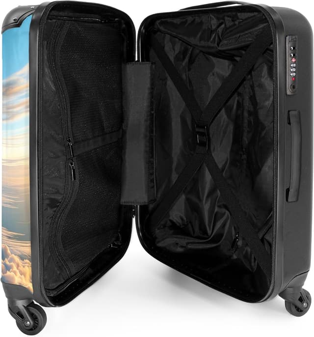 Detalle de Kinder Hartschalenkoffer NoBoringSuitcases.com (Löwe, Golden-Braun) mit TSA-Schloss, 67 cm