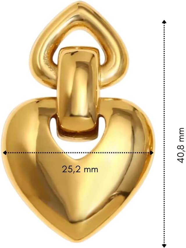 Thumbnail 3 de Orecchini Bold a Cuore Dorati