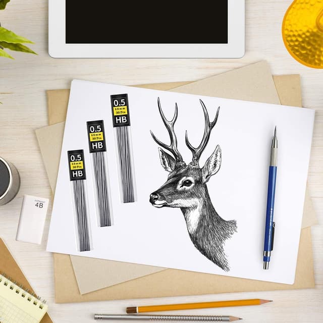 Thumbnail 6 de KMEIVOL 450 pcs 0.5mm pencil lead refills (HB) with 2 erasers for 0.5mm mechanical pencils