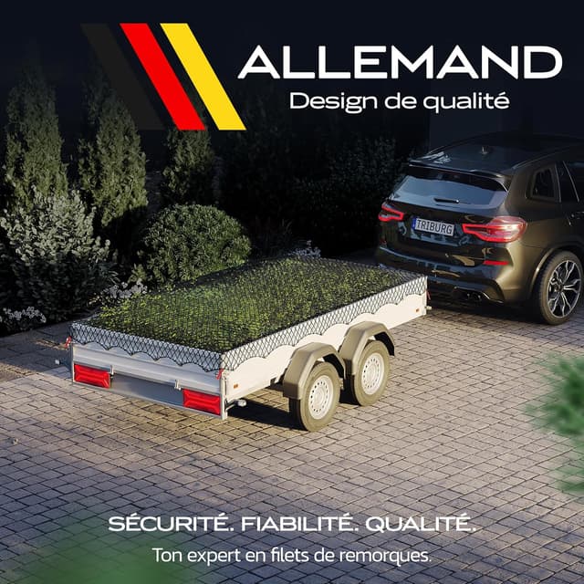 Thumbnail 6 de TRIBURG Filet de remorque extensible 2x3 m à 3x4 m avec 12 crochets d’extension