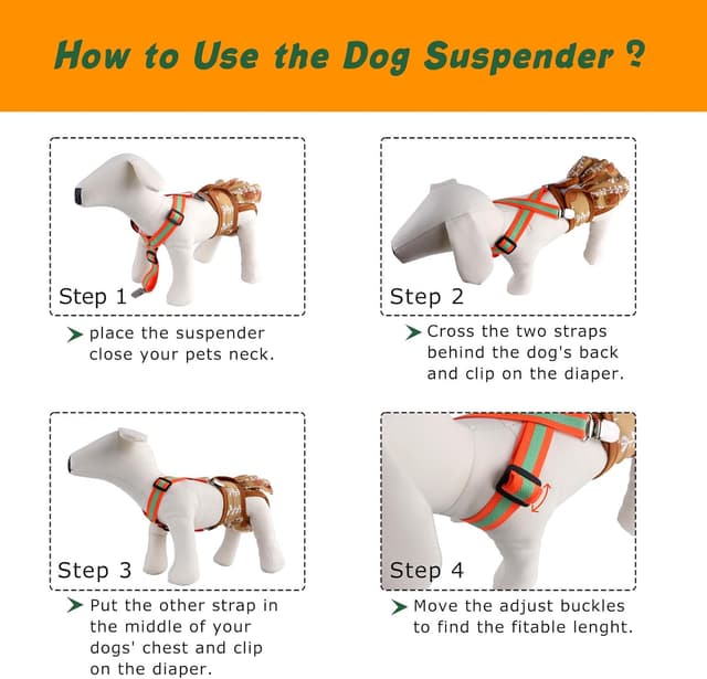 Thumbnail 4 de Hisprout Hundewindel Hosenträger 2-teilig für M