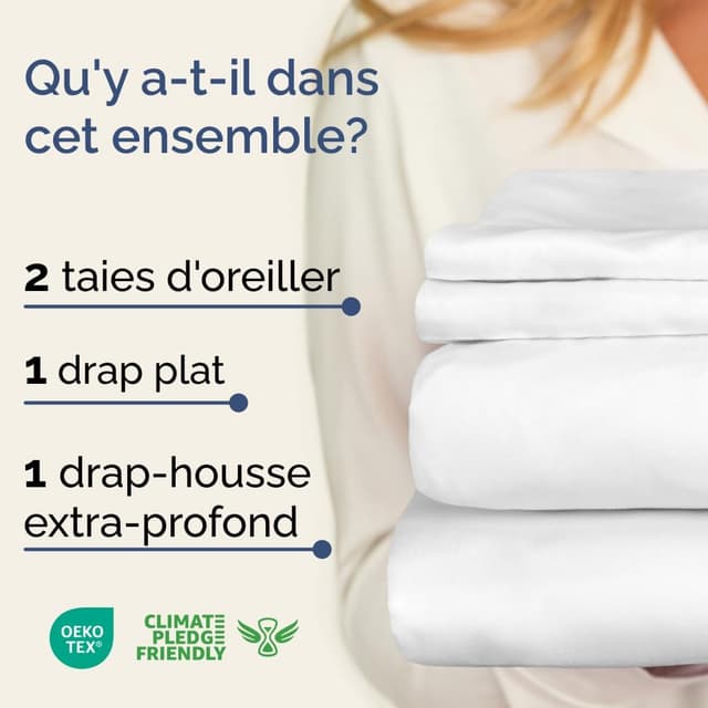 Detalle 2 de CGK Unlimited ensemble draps 4 pièces blanc