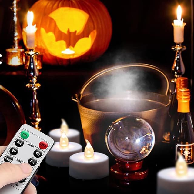 Detalle de Nancia LED Teelichter mit Fernbedienung und Timer (Warmgelb, 24er-Set)