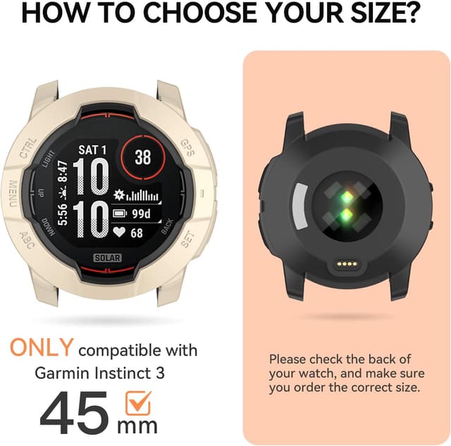 Detalle de OVERSTEP Rugged TPU Case Cover for Instinct 3 45mm – shockproof protective bumper