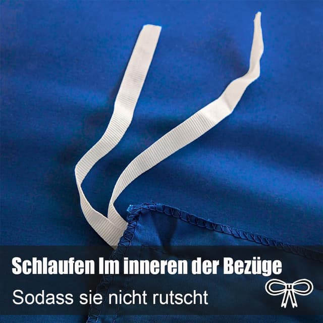 Thumbnail 2 de Soifox Bettwäsche Königsblau 135x200 4teilig