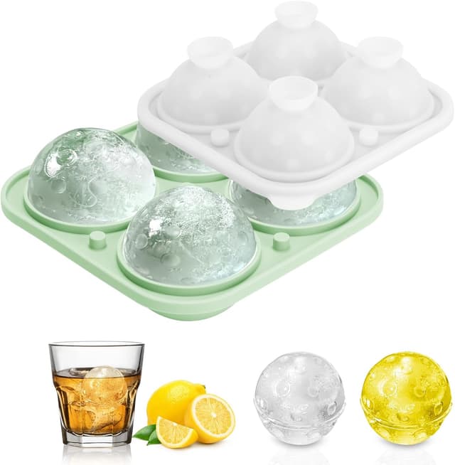 Detalle de Pickleball 3D Eiswürfelform (BPA-frei) für große runde Eiswürfel – mit Deckel, TPE/PP