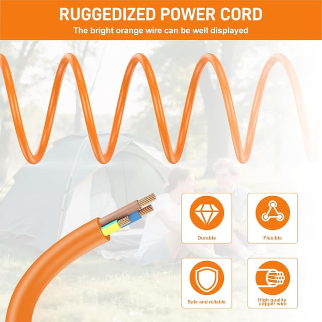 Detalle 2 de FDTEK 16A to 13A Adapter Cable (IEC60309 16A plug to UK 13A socket) for caravan hook-up and camping