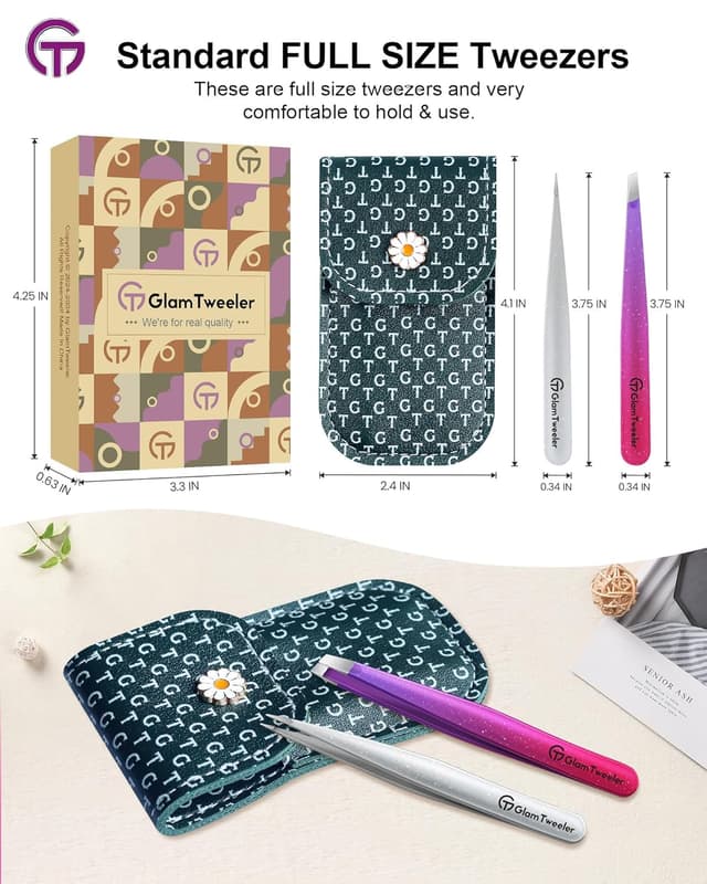 Thumbnail 5 de GlamTweeler Sharp & Precision Tweezer Set 3.75" ๐