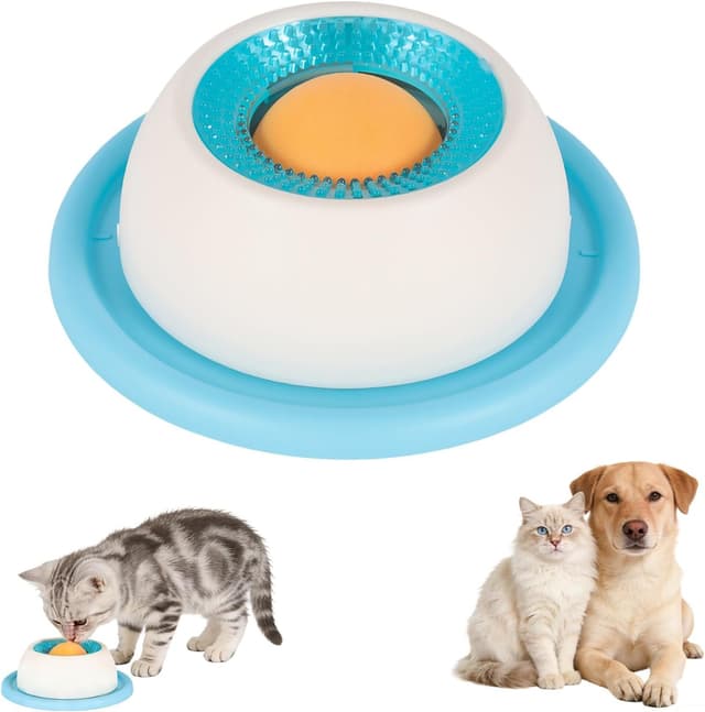Detalle de Pet Lick Bowl Lick Ball Slow Feeder (Blue) anti-slip lick toy for dogs and cats