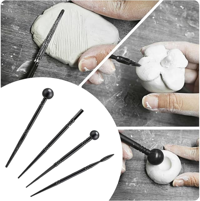 Detalle 2 de EIGTWEN Vernis argile autodurcissante 100 ml (finition gloss) + kit d’outils de poterie (29 pièces)