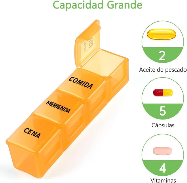 Thumbnail 2 de Pastillero Semanal 4 tomas Español 28 compartimentos
