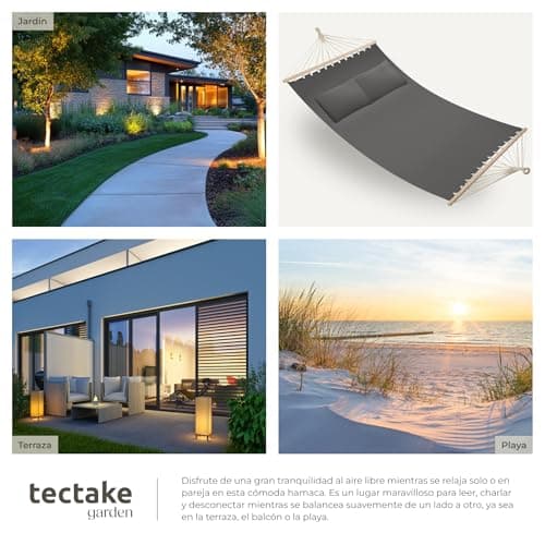 Detalle 1 de tectake® Hamaca Doble Jardin 🌿 Estructura Firme con Cojines