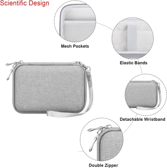 Detalle 2 de Elonbo carrying case for HP Sprocket 2x3 portable instant photo printer (grey)