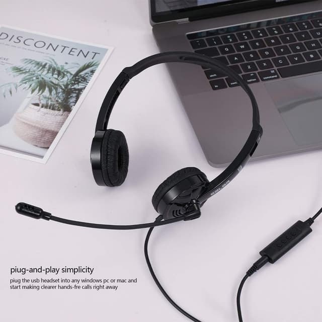 Thumbnail 4 de USB Headset with Microphone Noise Cancelling