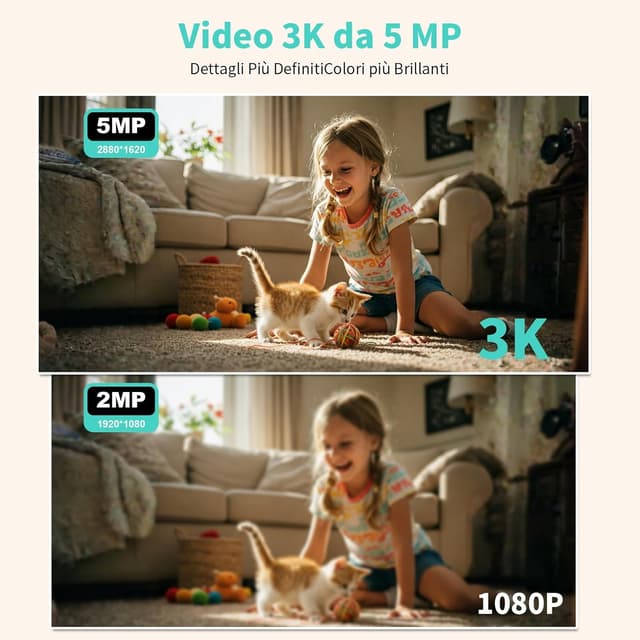 Detalle de Alaga 3K Telecamera WiFi interno 5MP