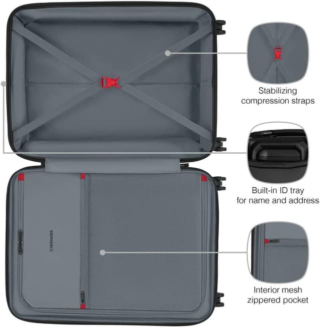 Detalle 2 de Wenger Prymo Medium hardside case with 4 wheels (612537) – black, 59 (67) L