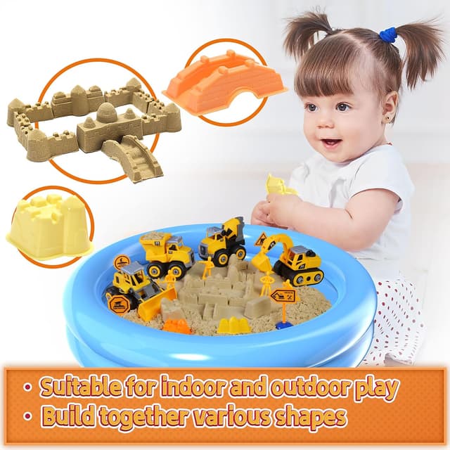 Detalle 2 de YIDESTARS Play Construction Sand Kit 2.2lbs 🚜