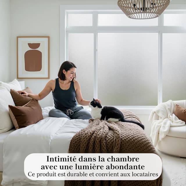 Detalle 2 de Qualsen Film fenêtre anti regard électrostatique dépoli scintillant 44,3 cm x 200 cm