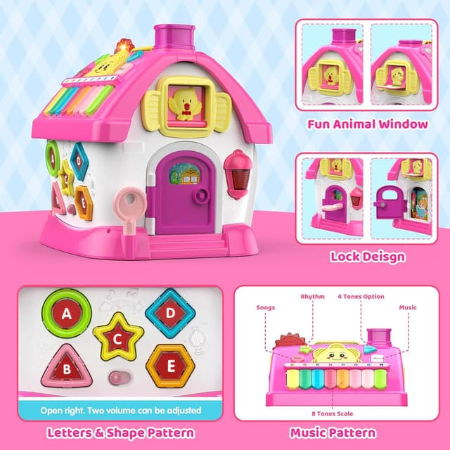 Detalle 2 de Montessori 6-in-1 Activity House for 1–2 Year Old Girls 📼