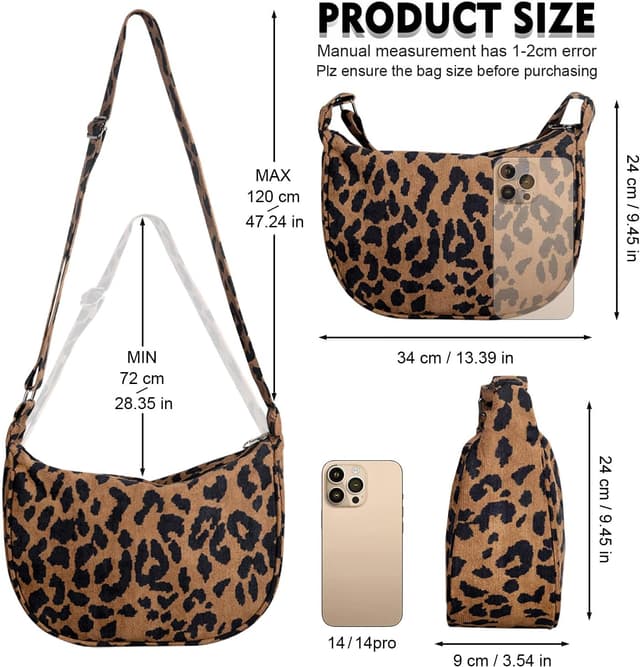 Thumbnail 6 de FITDON Halbmond Tasche Damen Crossbody – Hobo Casual Umhängetasche mit verstellbarem Schultergurt