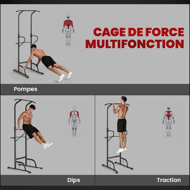 Thumbnail 2 de HOMCOM Station Musculation Multifonctions Barre de Traction