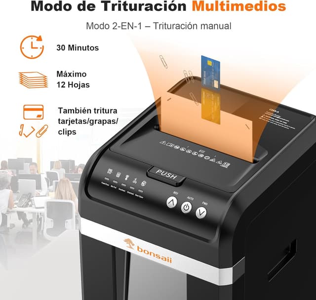 Thumbnail 2 de Bonsaii C283 Trituradora papel 200 hojas micro-cut
