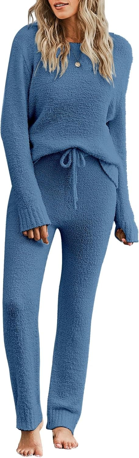 Detalle de luvamia Women's Casual Pajama Set Fuzzy Fleece Loungewear 🛋