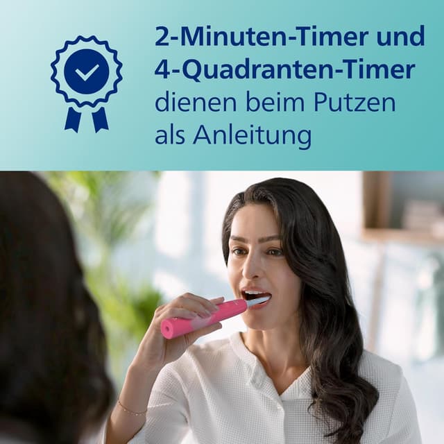 Detalle de Philips Sonicare 4100 elektrische Zahnbürste mit Schalltechnologie HX3689/41 (Paradise Pink Prismatic)
