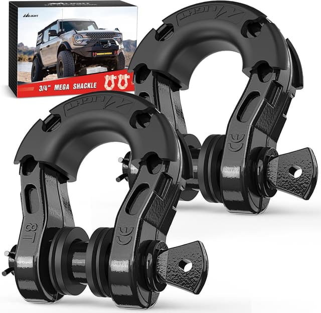 Detalle de Nilight 2 Pack 3/4" Mega D-Ring Shackles with 7/8" Screw Pin (68,000LBS Break Strength) for Off-Road Recovery