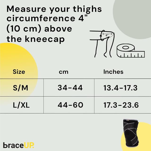 Detalle de BraceUP Knee Support with Side Stabilizers & Patella Gel Pads (S/M) for knee pain, arthritis and patella stabilisation