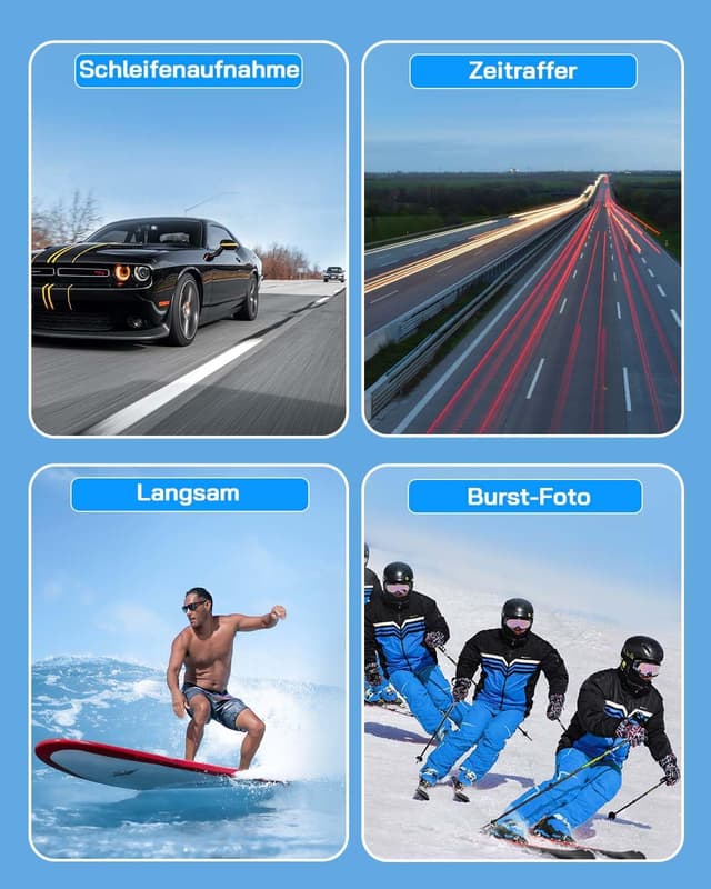 Thumbnail 6 de WOLFANG GA100 Action Cam 4K (20 MP) Unterwasserkamera mit WiFi, EIS-Stabilisator, Helmkamera 170°-Weitwinkel