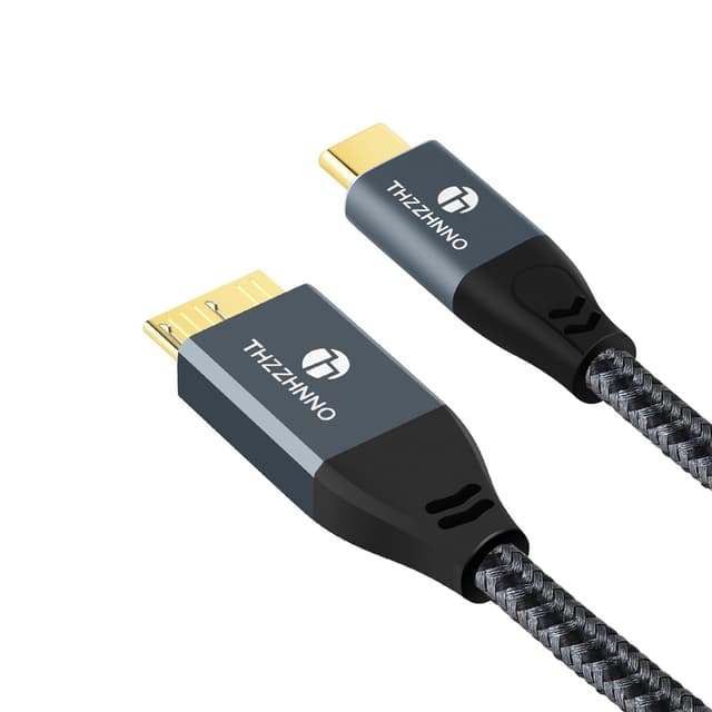 Detalle de Thzzhnno USB‑C auf Micro‑B Kabel (2 m) mit 5 Gbit/s – für externe Festplatten und Geräte mit Micro‑USB‑3.0