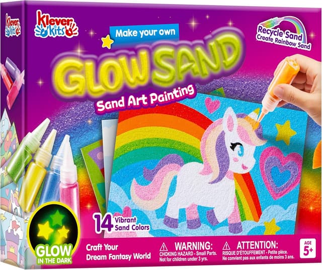 Detalle de Klever Kits Sandbilder Kinder – Sandmalerei mit leuchtenden Farben und Bögen für Kinder ab 5