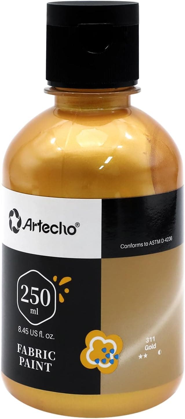 Thumbnail 6 de Artecho Blau Textilfarbe, waschmaschinenfest (250 ml) mit Pinseln & Vorlagen für T-Shirt, Schuhe, Jeans & mehr