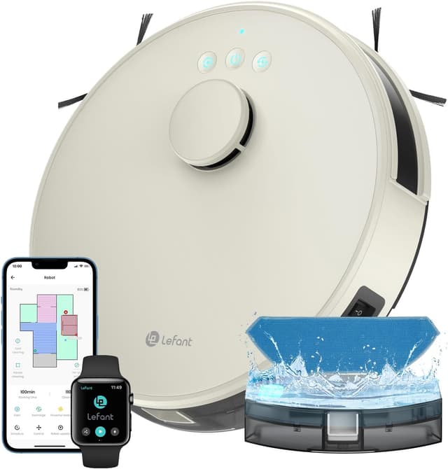 Detalle de Lefant M1 Robot Aspirapolvere Lavapavimenti Slim (4000 Pa, fino a 200 min) Grigio Champagne