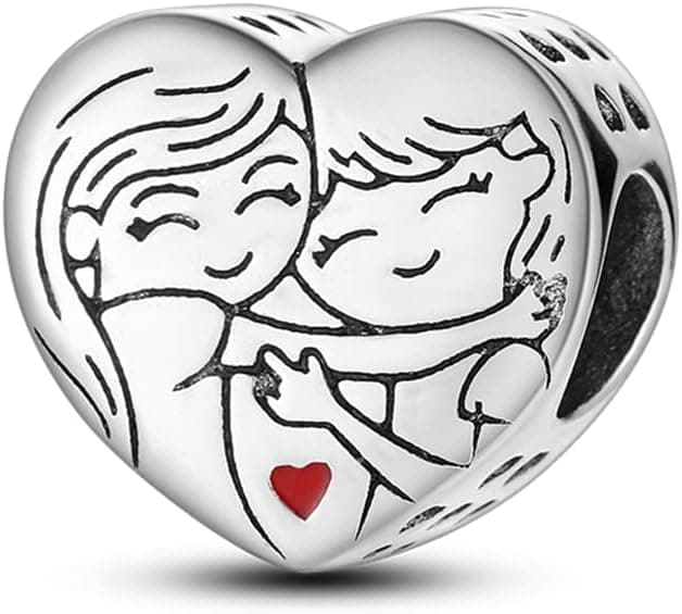 Detalle de Pandach Damen Charm Anhänger aus 925 Sterling Silber mit Zirkonia – kompatibel mit europäischen Charm-Armbändern und Ketten