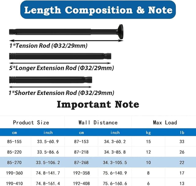 Thumbnail 4 de Tringle Aiitomg extensible 300 cm pour rideaux