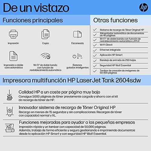 Thumbnail 10 de HP LaserJet Tank MFP 2604sdw: Impresora Multifunción Compacta 🖨