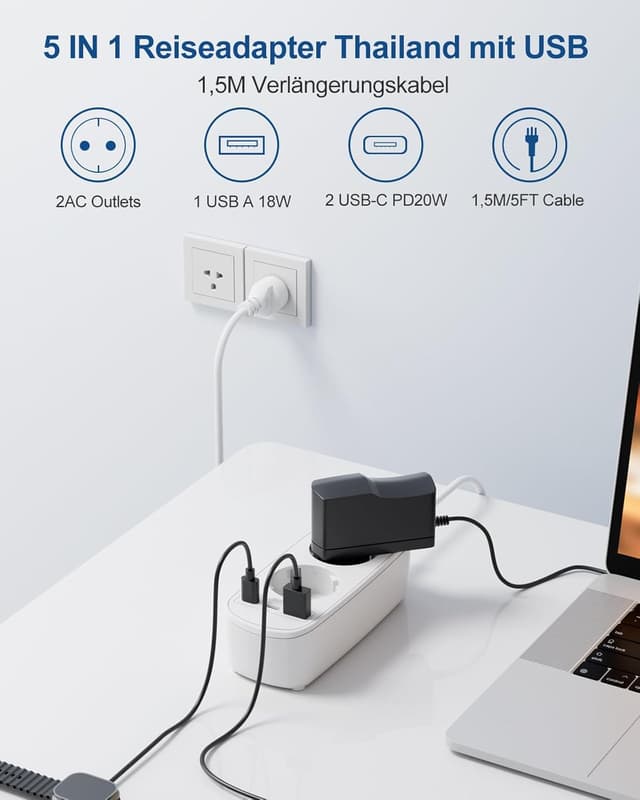 Detalle 2 de Reiseadapter Thailand 1,5 m đ